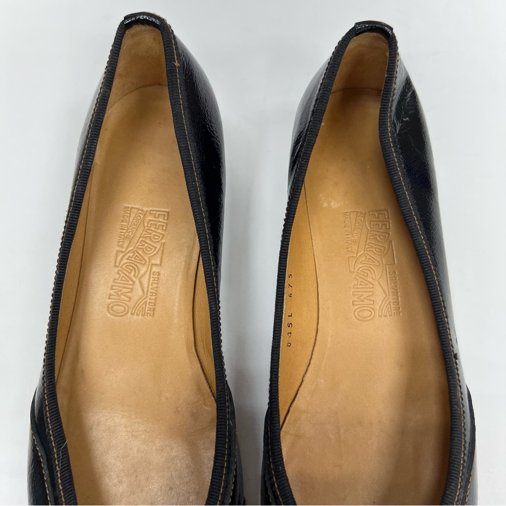 Salvatore Ferragamo Patent Leather Ballet Flat Shoes Size 8.5 - Picture 4 of 15